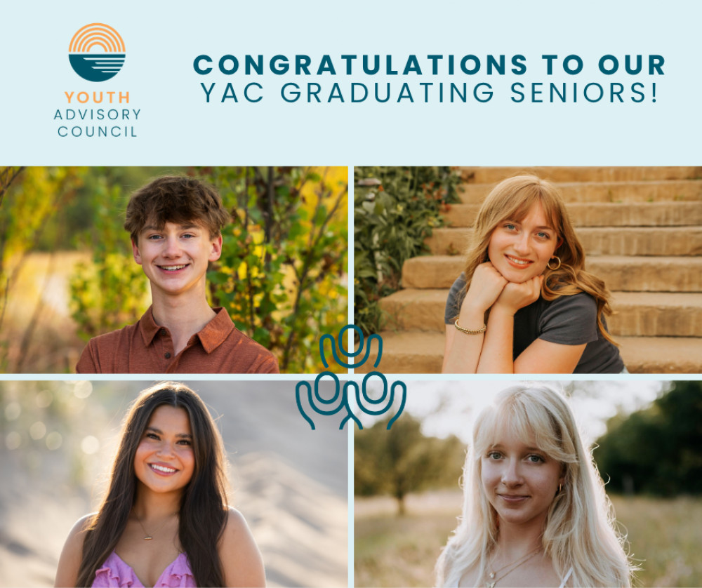 A group of senior headshots of four of our YAC graduating students