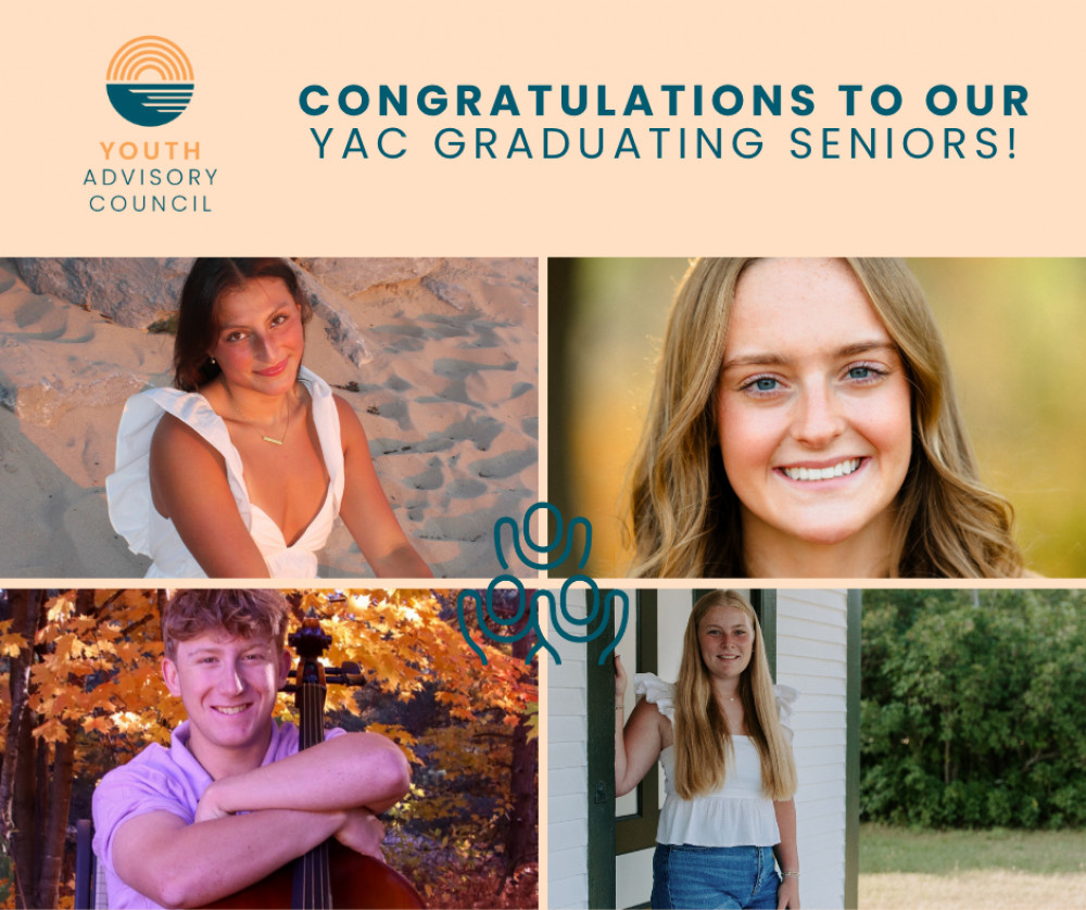 A group of senior headshots of four of our YAC graduating students